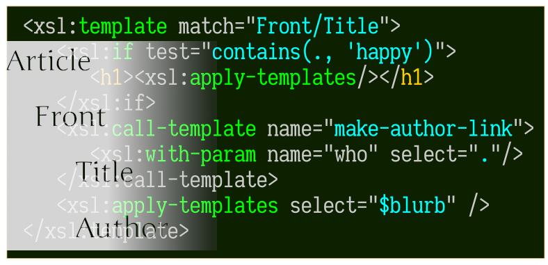 screenshot of XSLT fragment